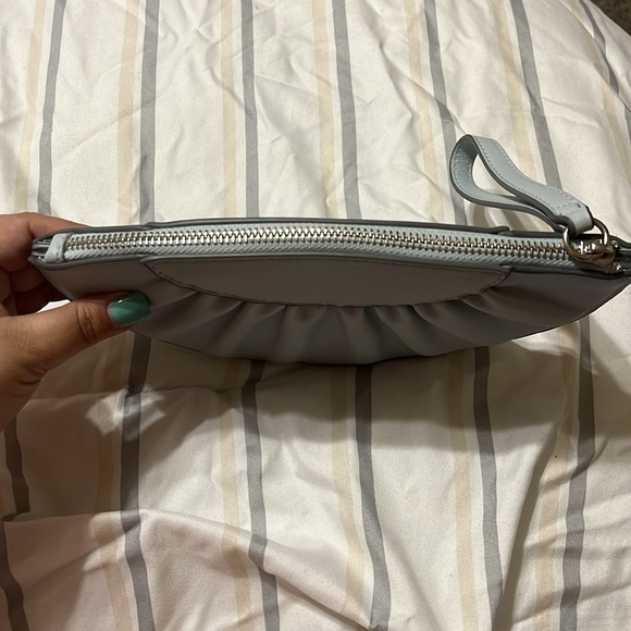 A New Day Women's Light Blue Crescent Faux Leather Wristlet Bag - Picture 6 of 9